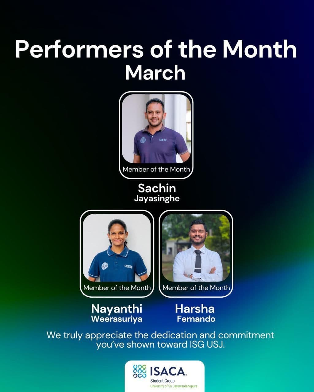 ISACA Performer of the Month - March